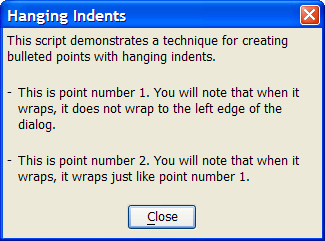 Xd Hanging Indents